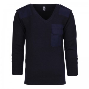 Джемпер V-neck 50% wool /СИНИЙ